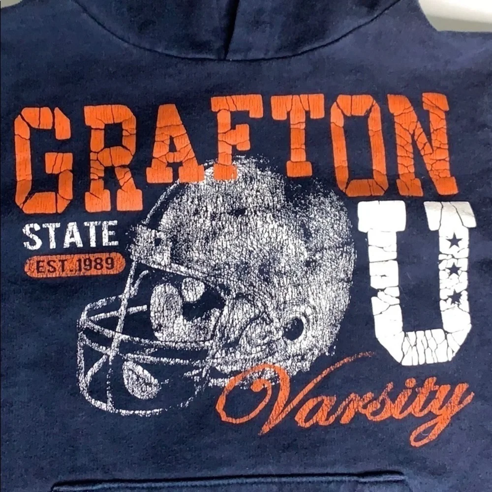 Children’s Place Grafton State U Hooded Sweatshirt medium boys navy